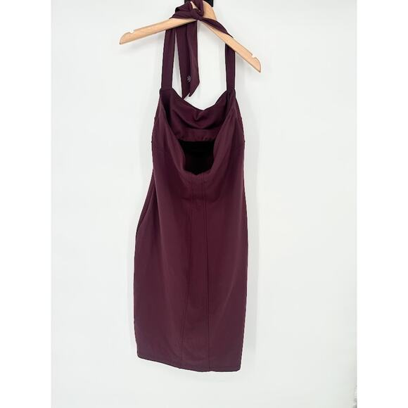 Athleta Sizzle Halter Dress Size 6 Burgundy Padded Active Casual Stretch - Picture 6 of 10